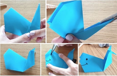 Baleine en origami