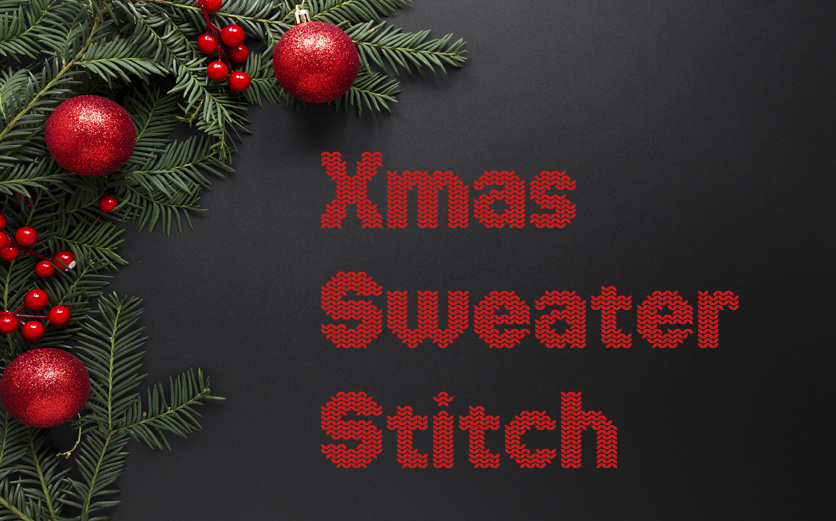 merry christmas ecriture - xmas sweater stitch