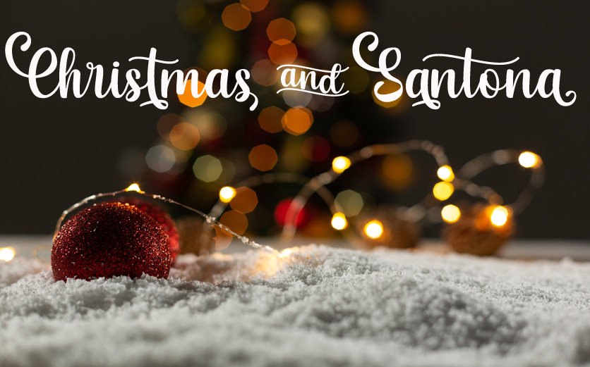 écriture joyeux Noël - christmas and santonas