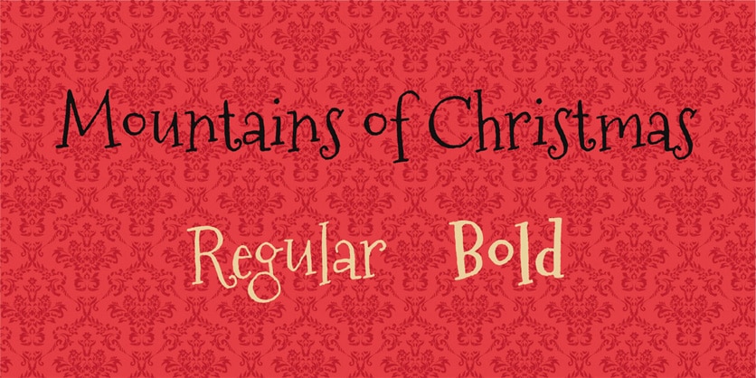 écriture noël - Mountains Of Christmas Font 