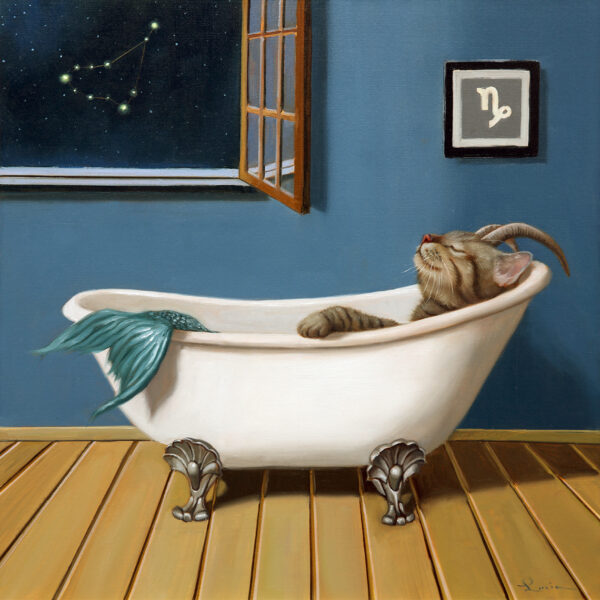 lucia heffernan chat baignoire peinture