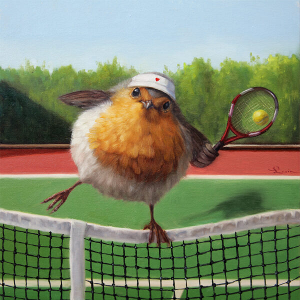 oiseau tennis peinture