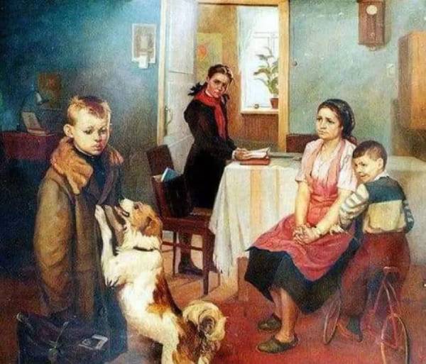 tableau reshetnikov famille chien