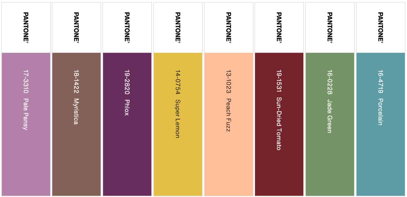 palette hybrid hues pantone couleur de l'année 2024