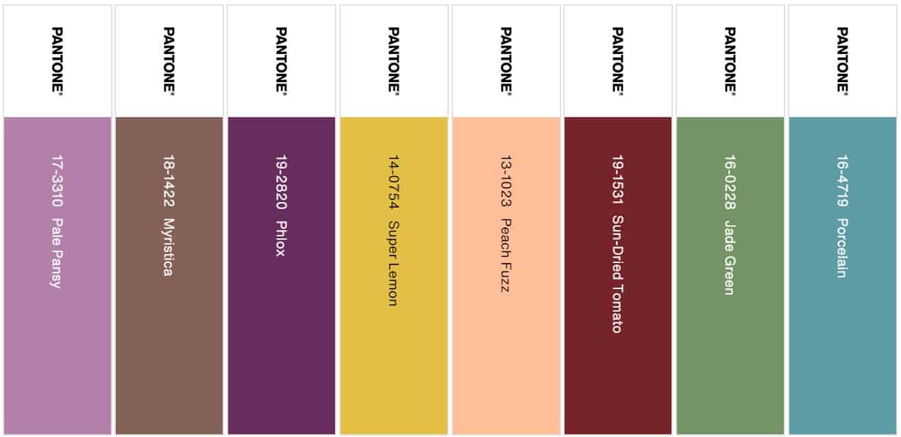 palette hybrid hues pantone couleur de l'année 2024