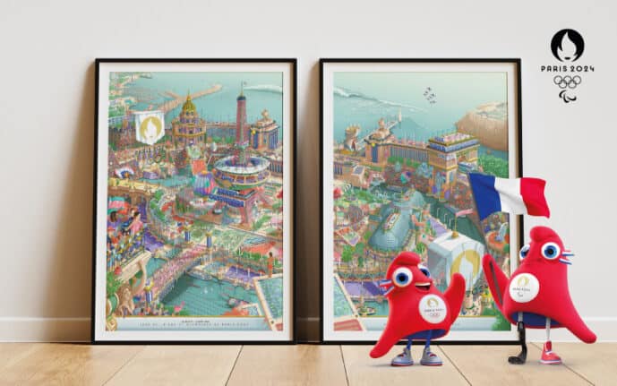 Affiche jo 2024 en deux parties