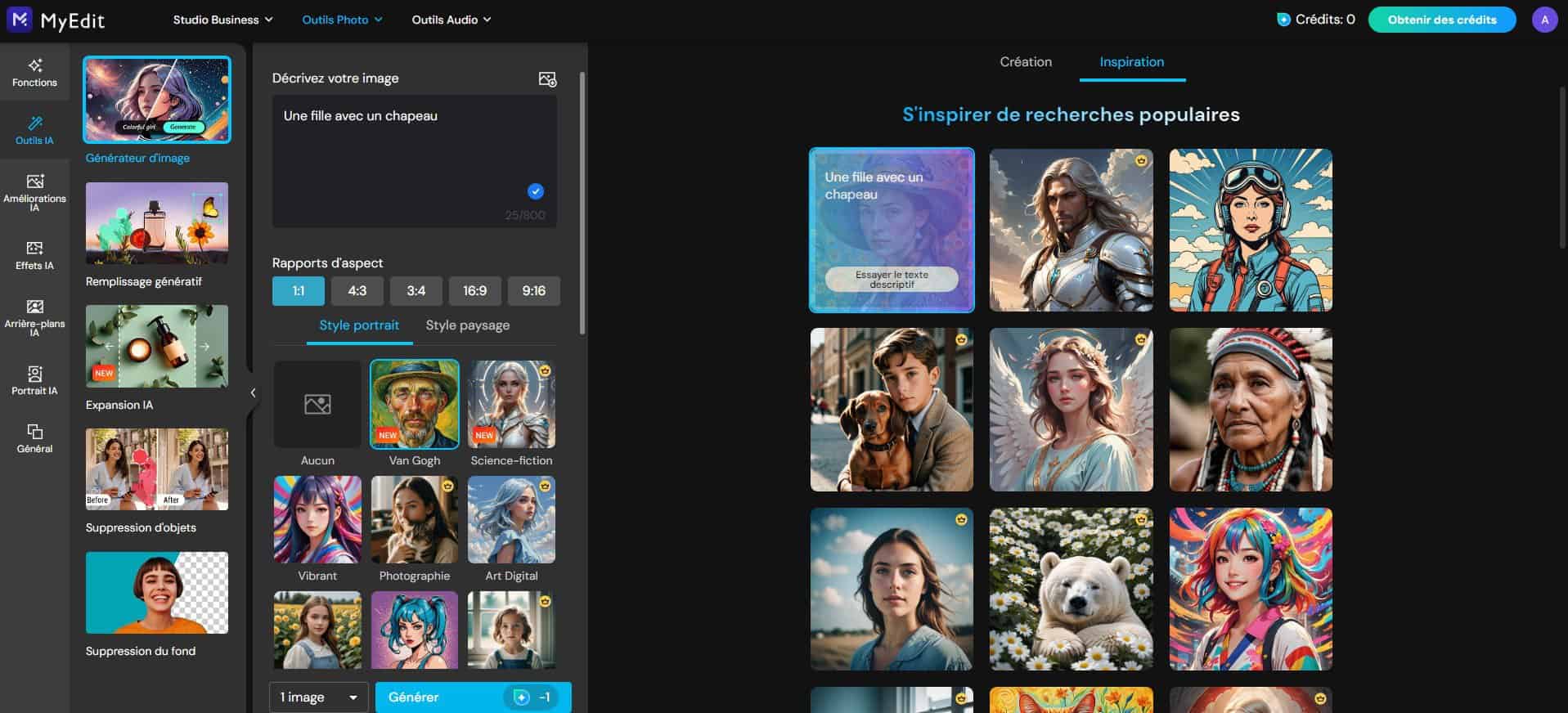 MyEdit, midjourney alternative gratuit 
