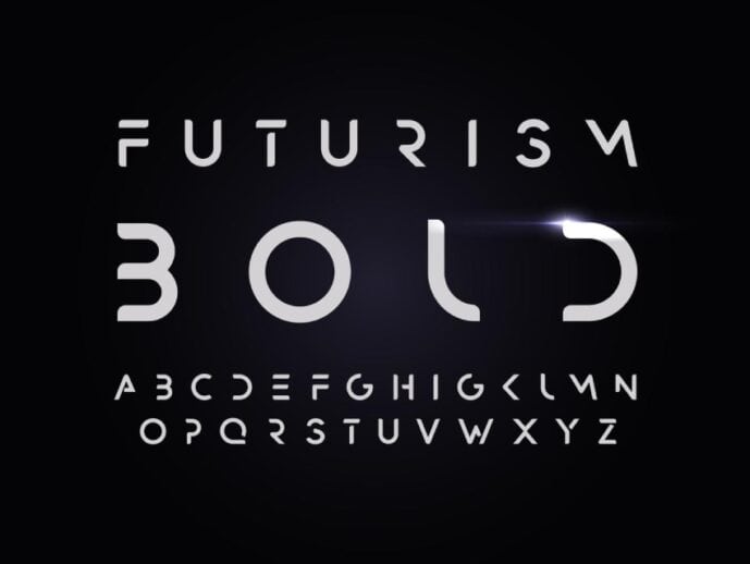 tendances graphiques 2025 - Nouveau futurisme