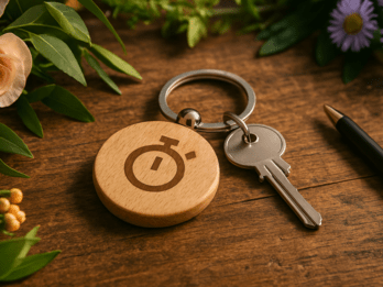 Porte-clés en bois publicitaire