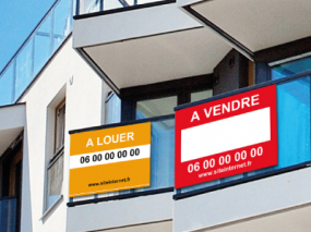 Panneau Immobilier "À Louer" Akilux 5mm 75x50cm - Fabrication Française, Pré-percé, Pour Extérieur