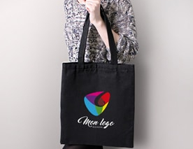Tote Bag Noir  Tissu | Personnalisé & Pas Cher