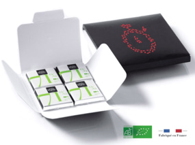Carte publicitaire 4 carrés de chocolat personnalisée