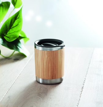 Gobelet double paroi acier inoxydable bambou 250 ml