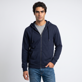 Sweat-shirt zippé Stone en polycoton - Unisexe
