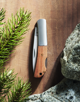 Couteau pliable en acier inoxydable manche acacia 6 cm