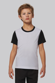 Maillot multisport manches courtes bicolore en polyester - Enfant