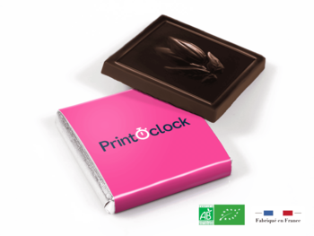 Carré de chocolat publicitaire 4 g BIO
