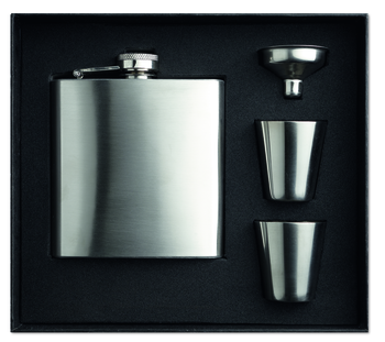 Flacon de poche satin 175 ml avec gobelets