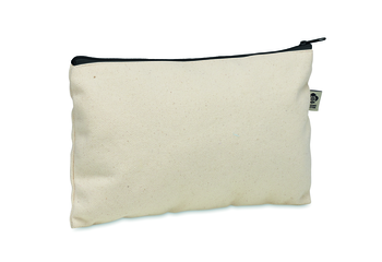 Pochette en coton biologique 340 gr/m² à fermeture éclair colorée