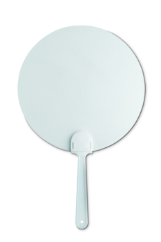 Eventail semi-rigide transparent verni