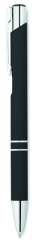 Stylo bille poussoir finition caoutchouc encre bleue