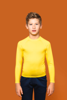 T-shirt double peau sport manches longues en polyester/élasthanne - Enfant