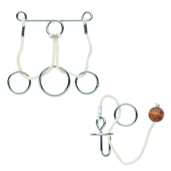 Jeu de 2 casse-tête en métal bois et corde