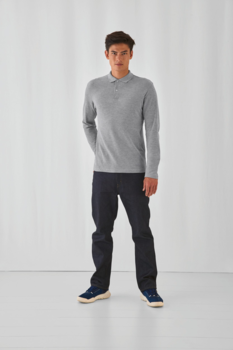 Polo ID.001 manches longues en coton - Homme