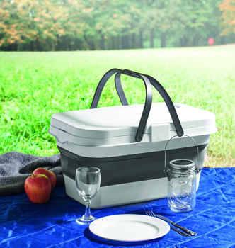 Panier de pique-nique pliable silicone 16L