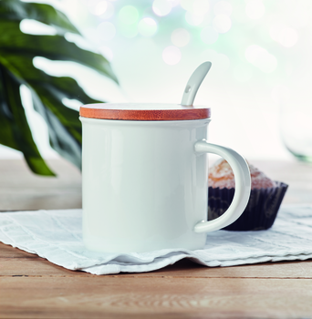 Mug porcelaine avec cuillère