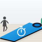 Tapis de yoga en néoprène imprimé posé sur un parquet