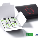 Carte publicitaire 4 carrés de chocolat personnalisée