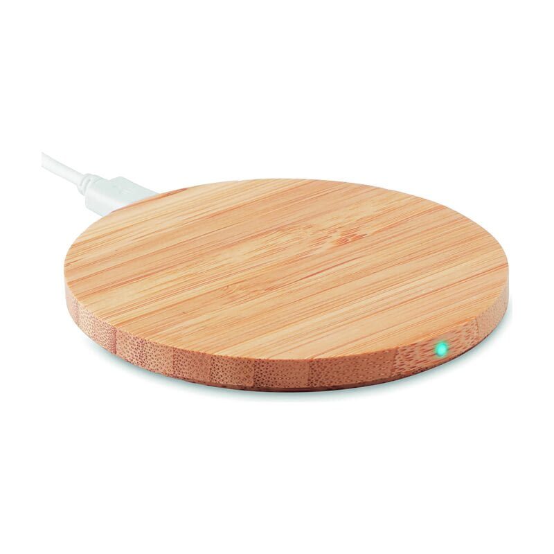 Chargeur sans fil en bambou 15W personnalisé