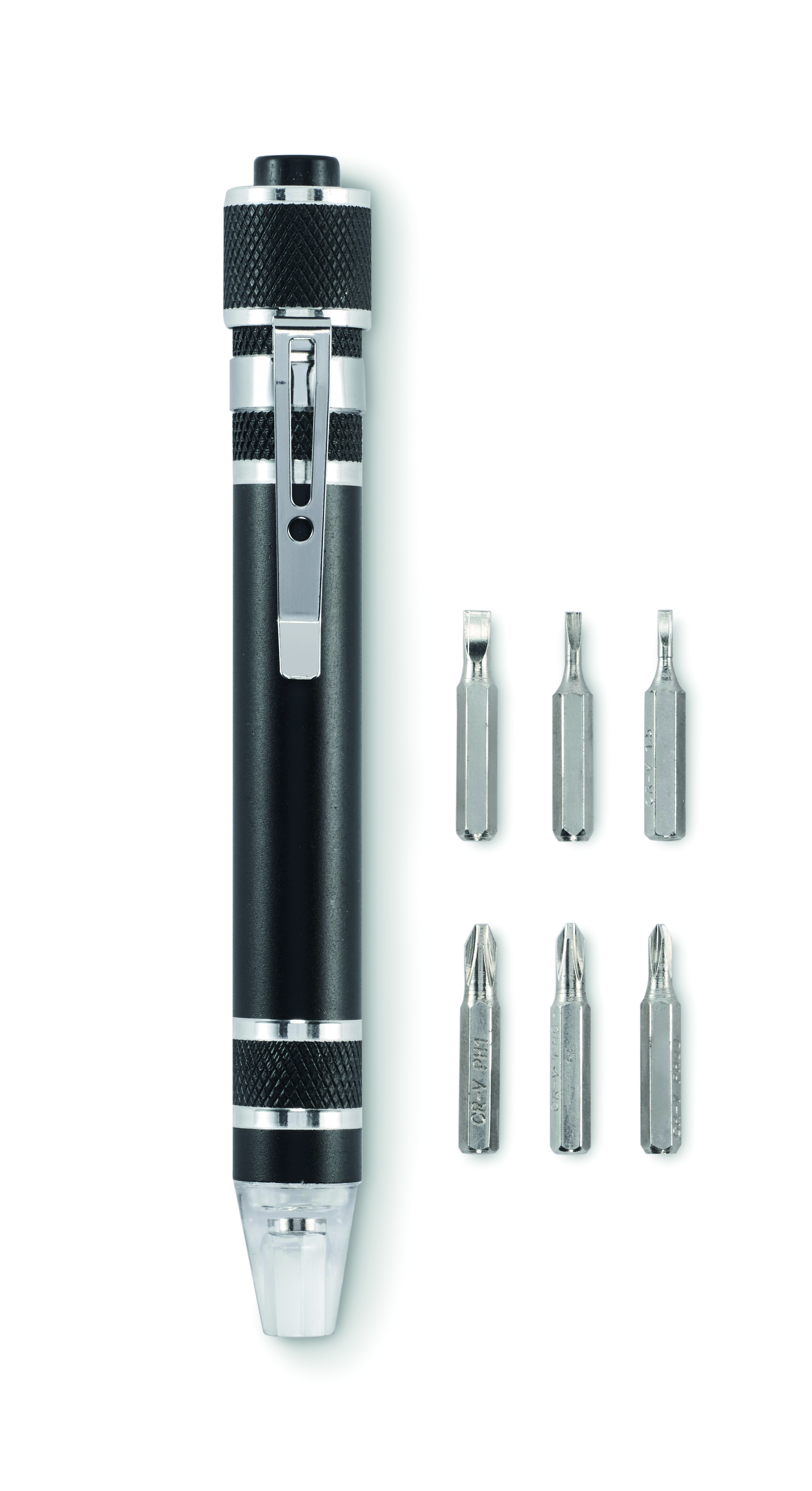 Stylo multi-outils recyclé en aluminium avec lampe