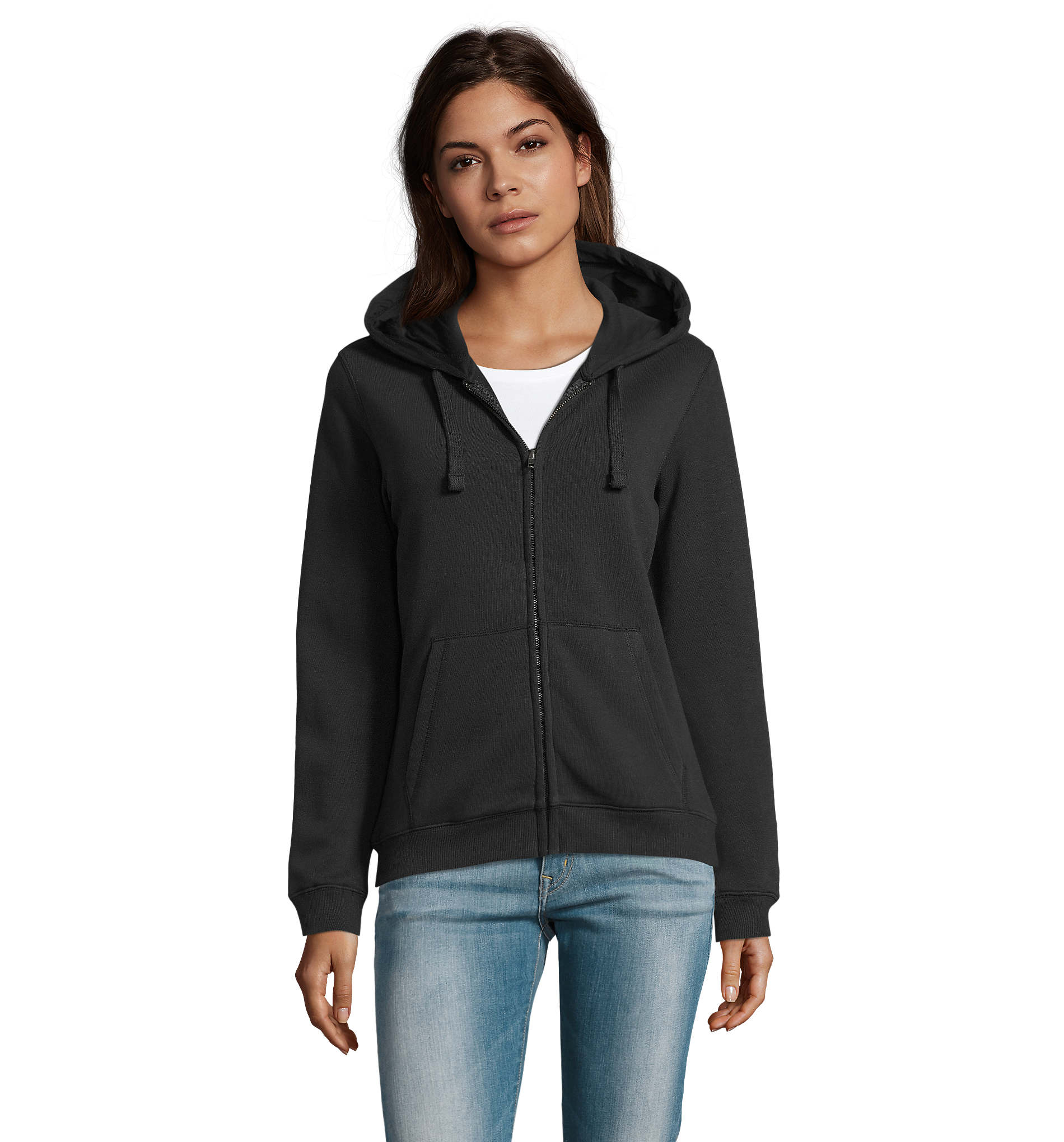 Sweat-shirt zippé Spike Hood en polycoton - Femme