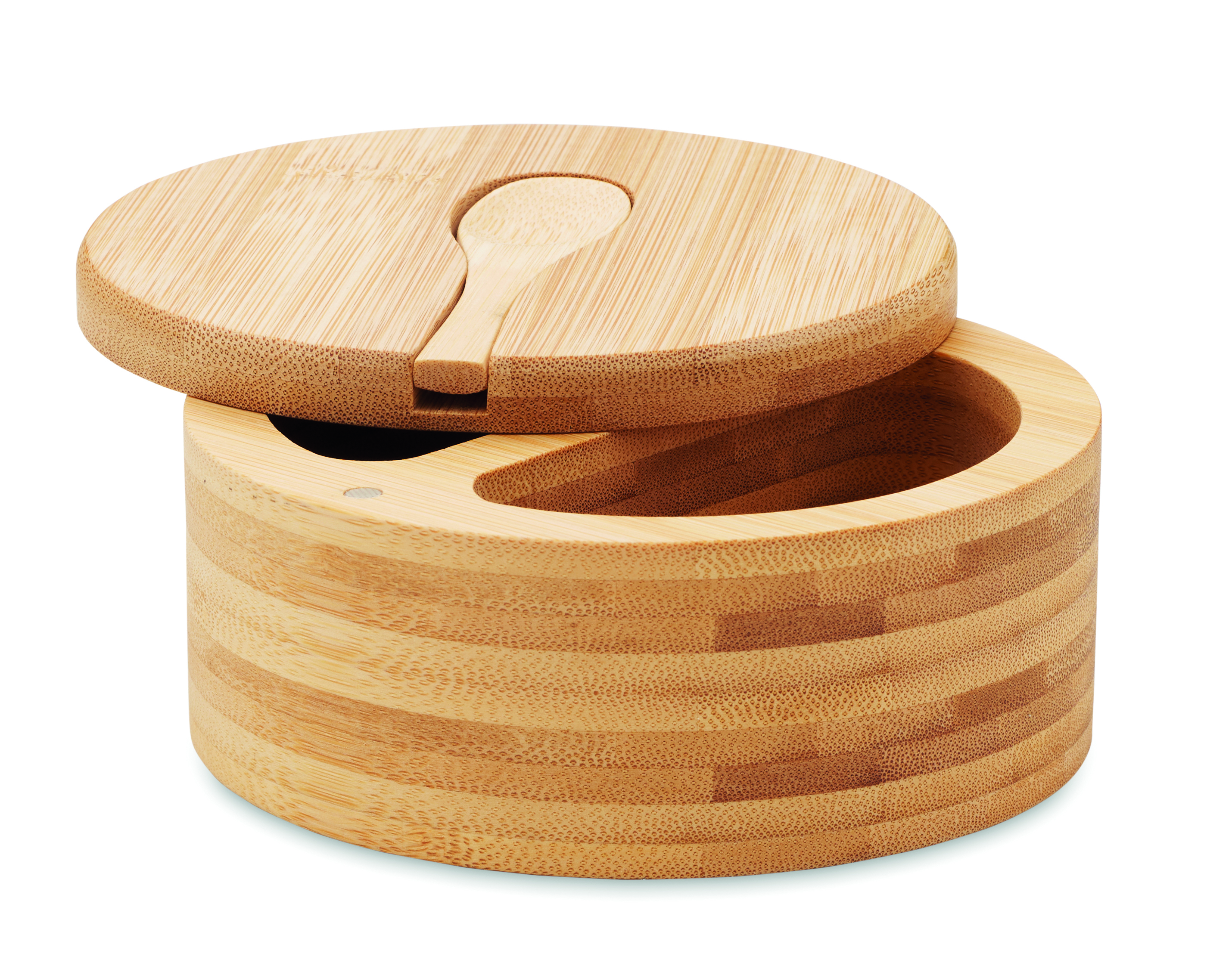 Boîte à sel et poivre en bambou avec cuillère intégrée