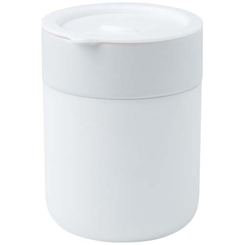 Gobelet en céramique Java 330 ml avec revêtement en silicone et couvercle en plastique personnalisable