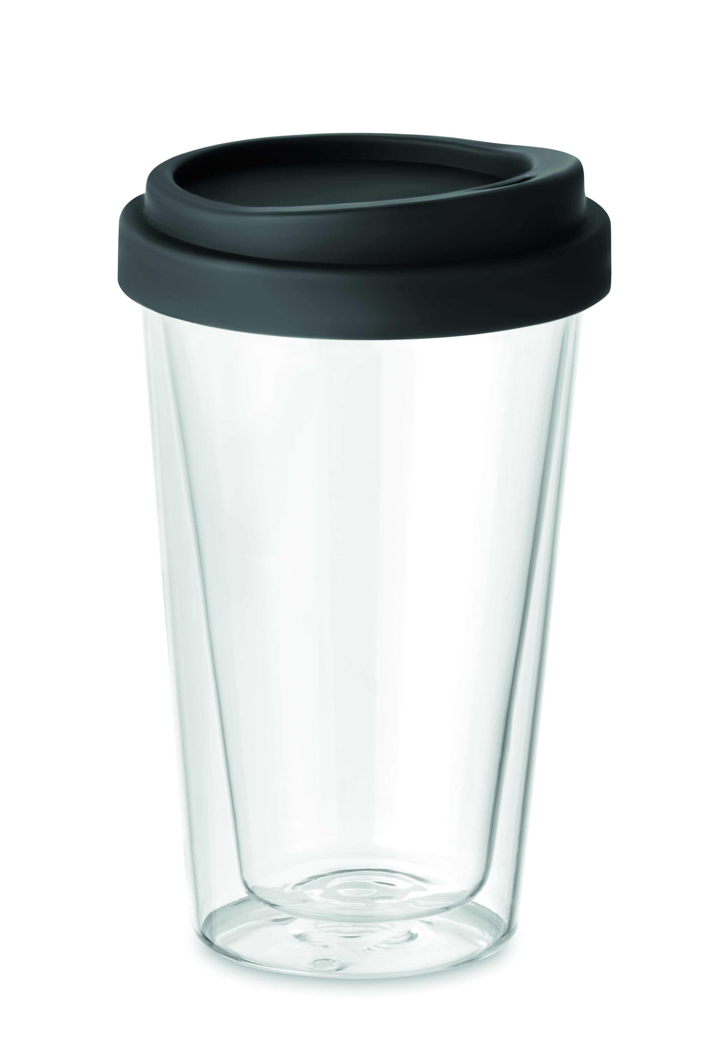 Verre borosilicate double paroi 350 ml avec couvercle silicone