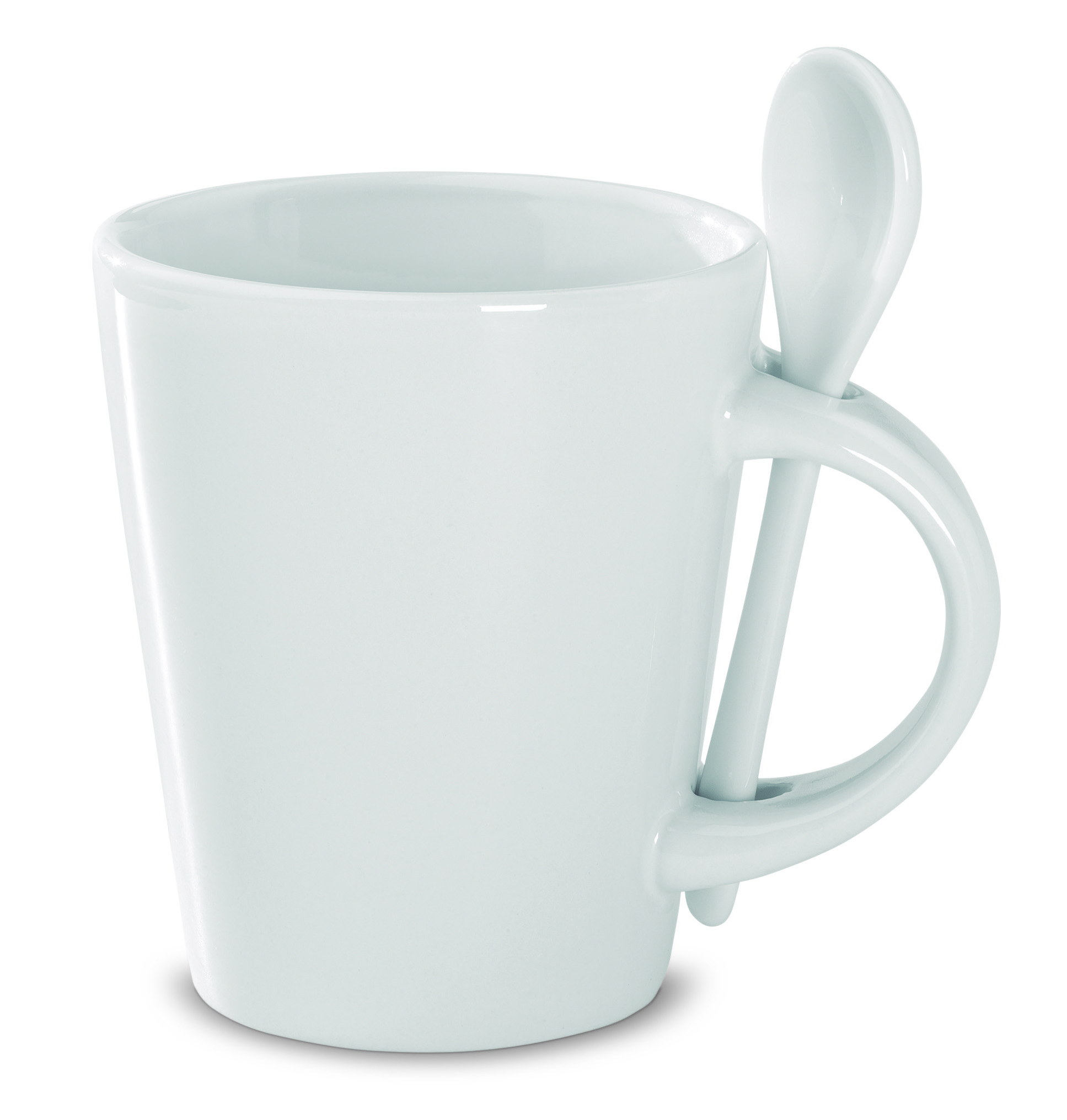 Mug en grès émaillé sublimation 300 ml avec cuillère