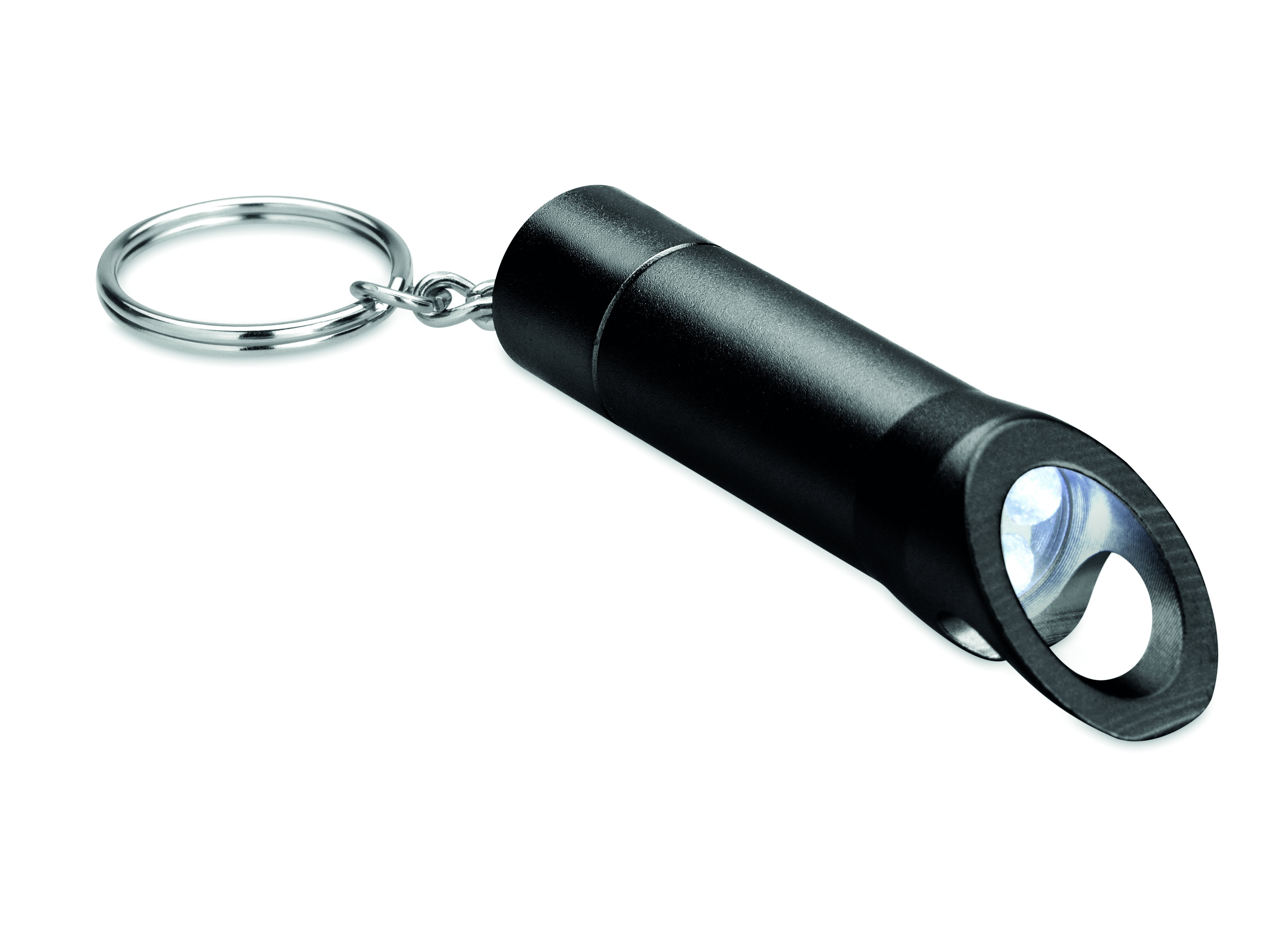 Lampe torche LED porte-clés en métal avec décapsuleur