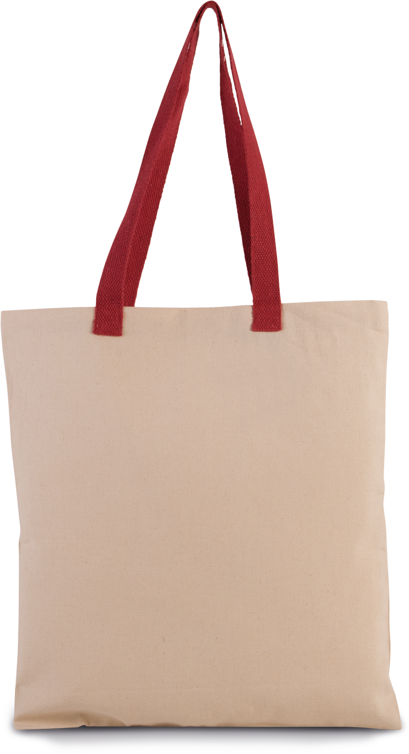 Sac shopping plat en toile avec poignées contrastées