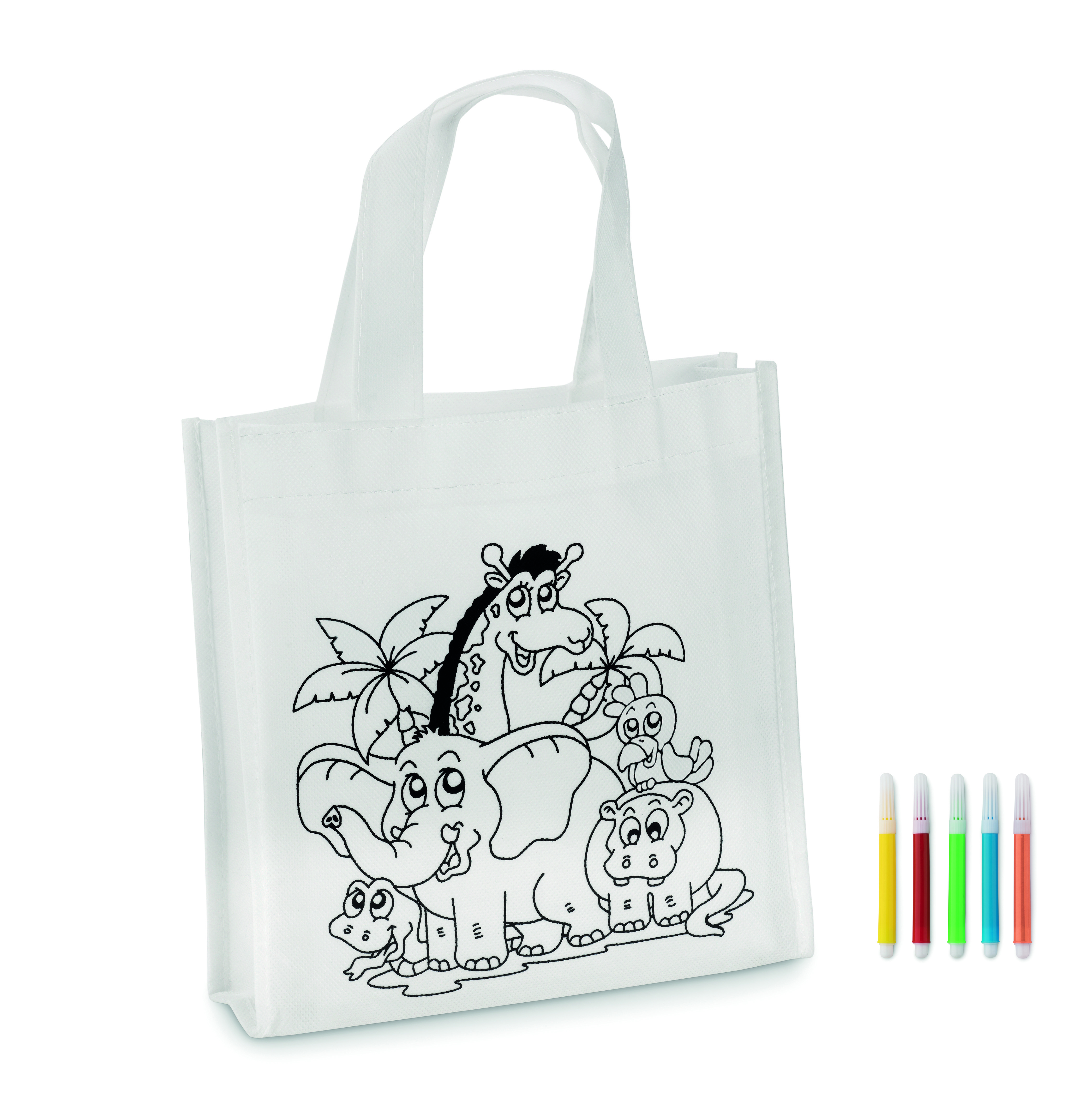 Sac shopping mini à colorier non tissé 80g/m²