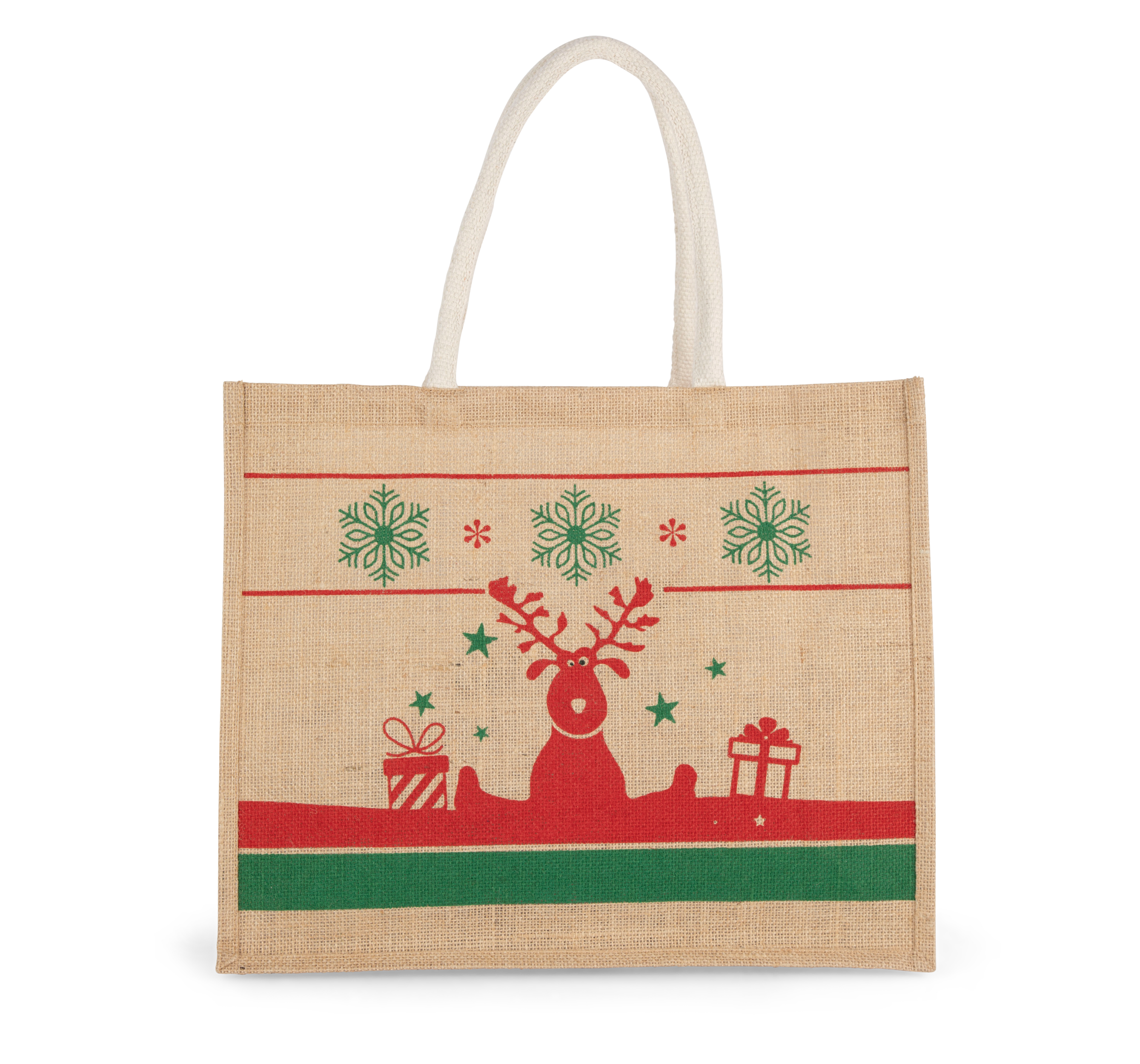 Sac shopping avec motifs de Noël KI0736 en jute