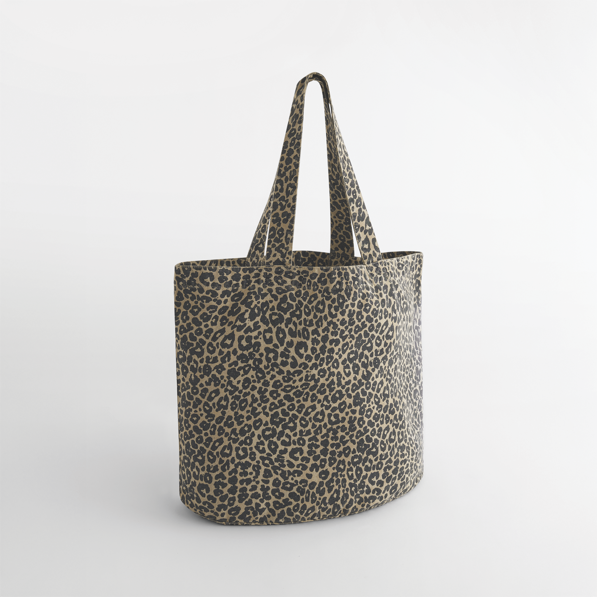 Sac cabas en toile imprimé léopard