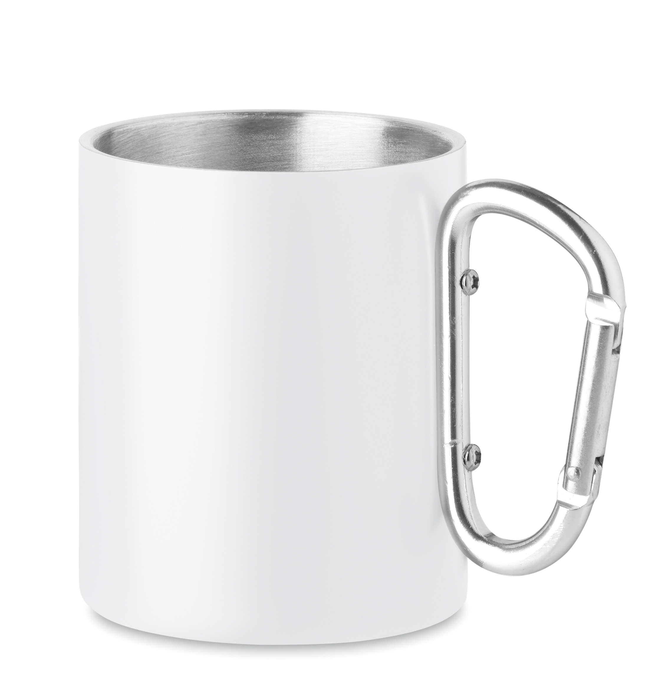 Mug en acier inoxydable double paroi anse mousqueton 300 ml
