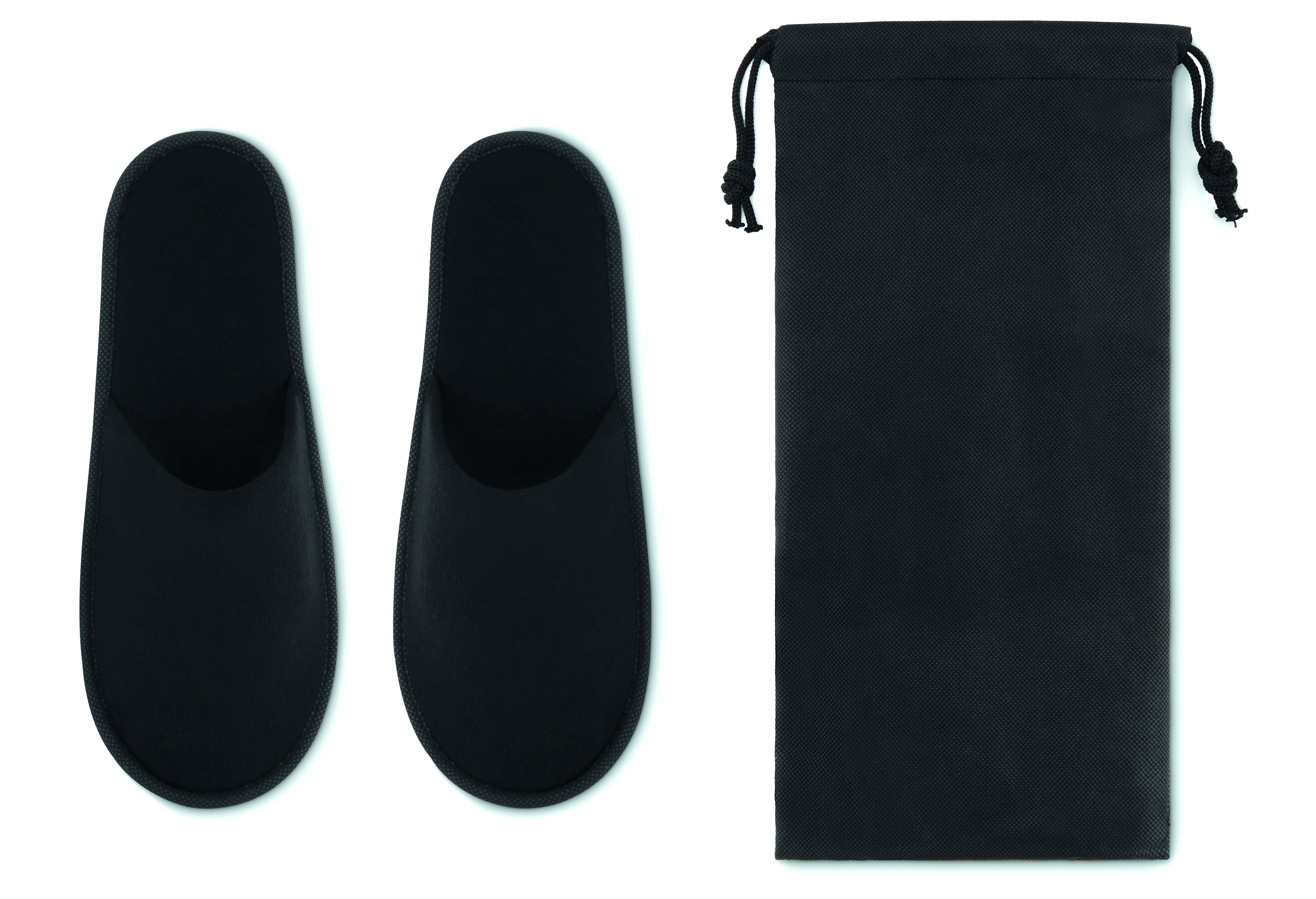 Paire de pantoufles d’hôtel polyester taille 43-44 avec pochette