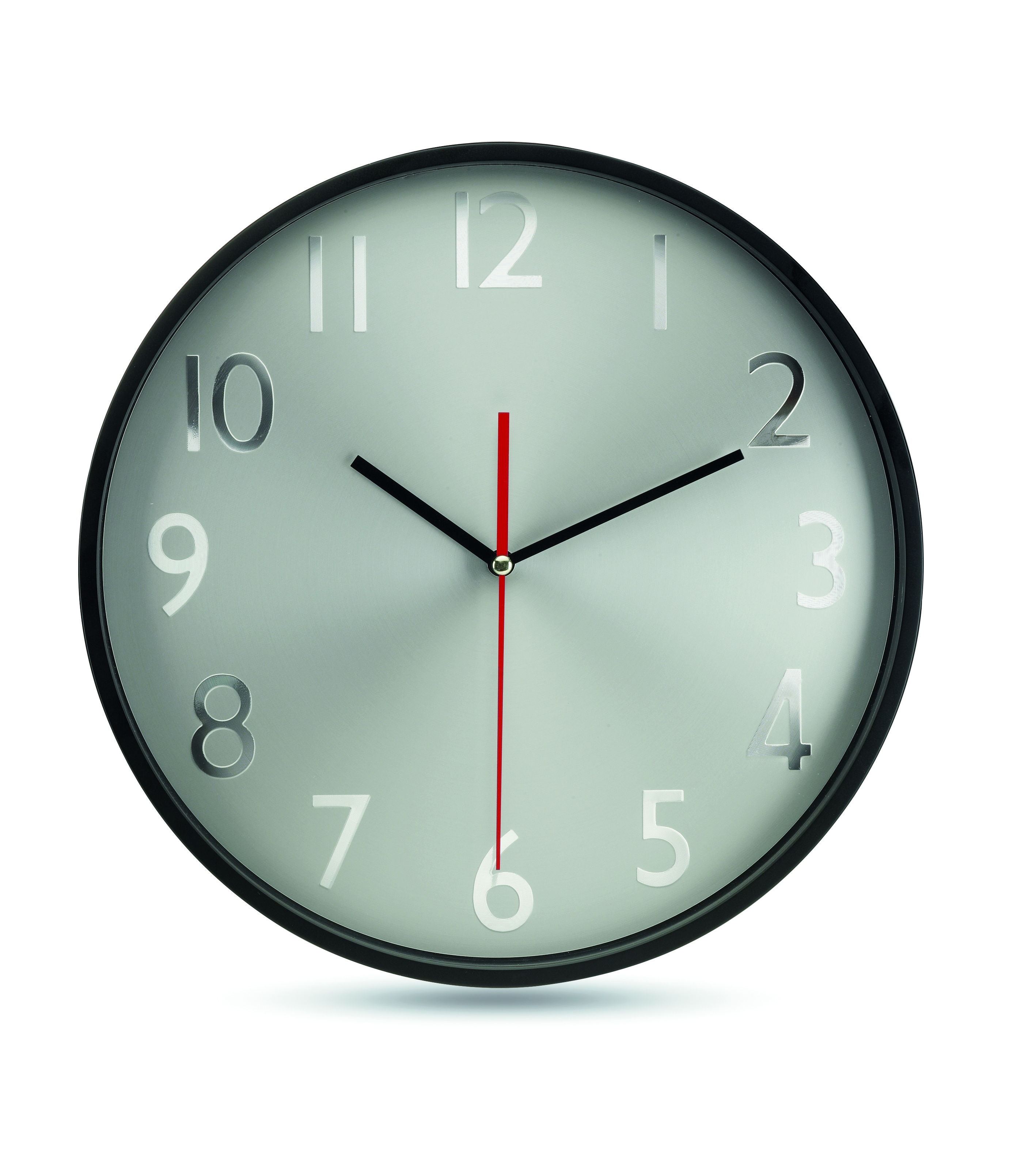 Horloge murale fond argent