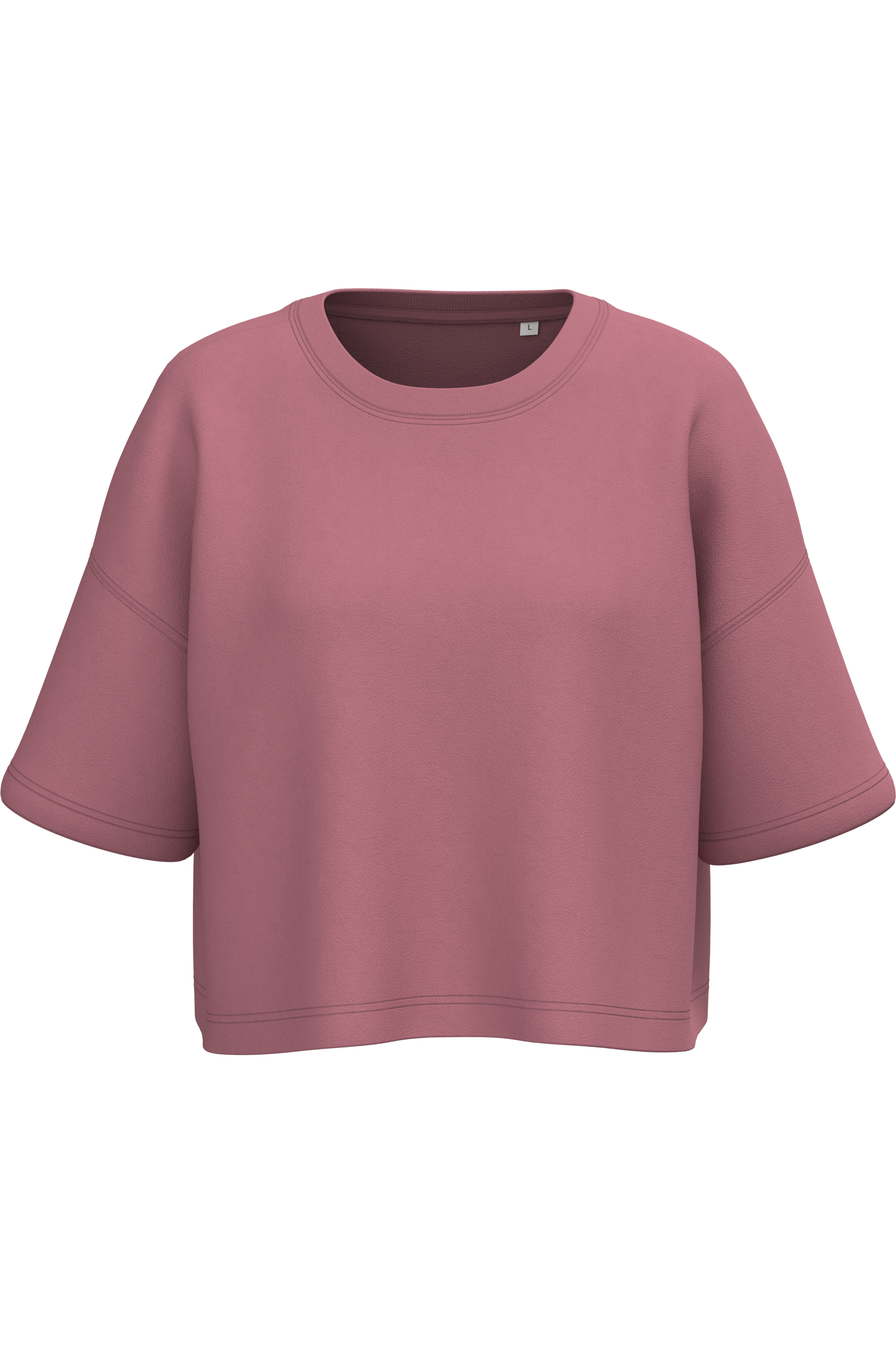 Sweat-shirt crop à manches courtes PA394 en coton / polyester - Femme