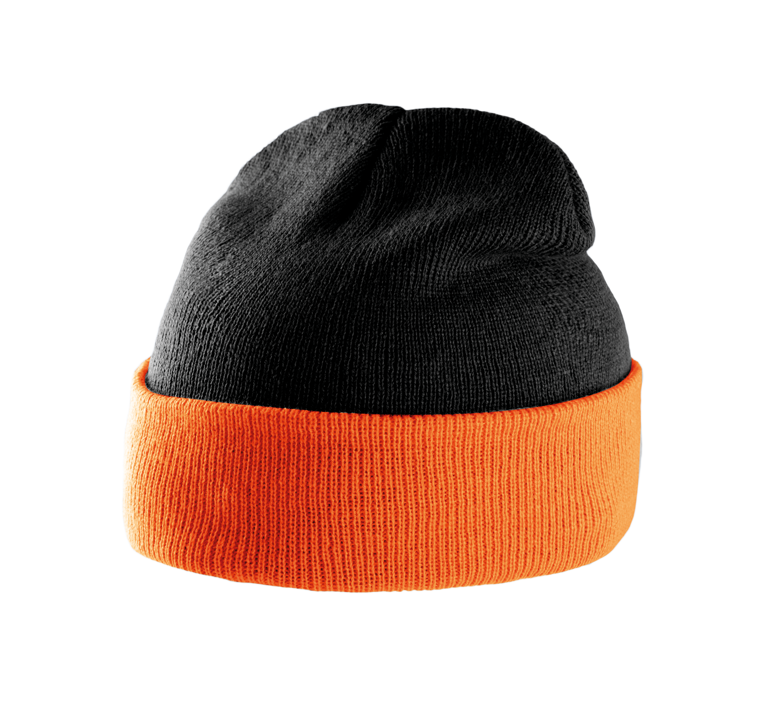 Bonnet bicolore avec revers en acrylique