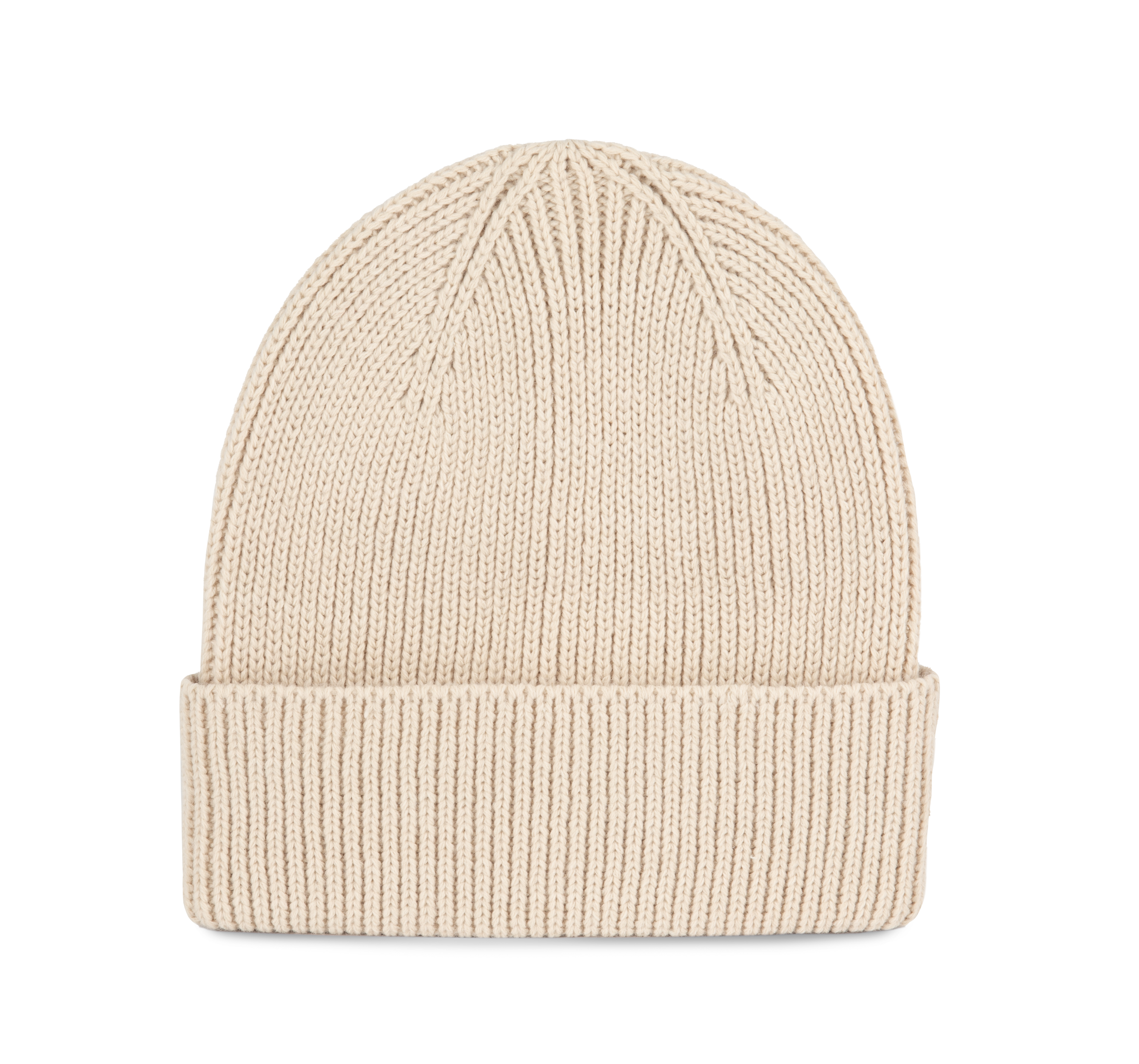 Bonnet côtelé avec revers en polyester recyclé